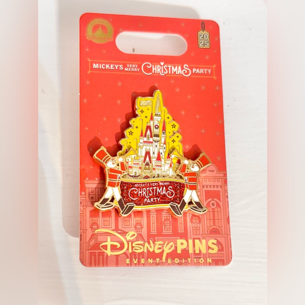 Disney red and gold Christmas Castle Pin